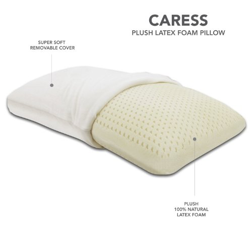 Classic Brands Caress Plush Latex Pillow, 100 Percent Ventilated Latex Foam, Queen Size, Only $35.99, You Save $13.01(27%)