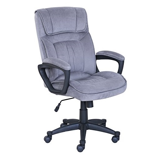 Serta Executive Office Chair in Velvet Gray Microfiber, Black Base, Only $63.70, You Save $60.29(49%)