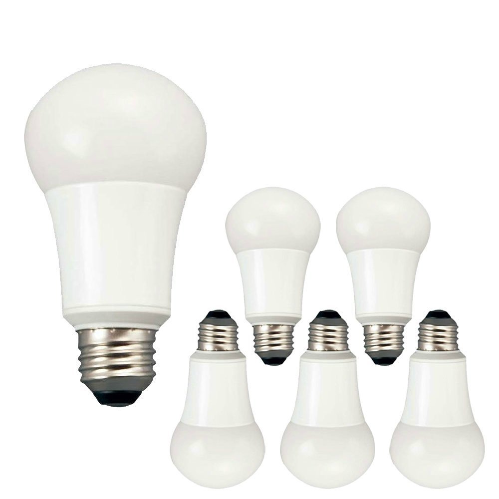 TCP 9W LED Light Bulbs (60 Watt Equivalent), A19 - E26, Medium Screw Base, Non-Dimmable, Soft White (2700K) (Pack of 6) $12.38