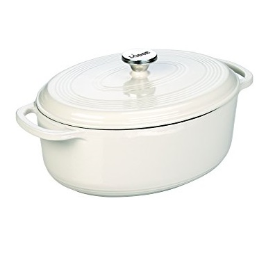 Lodge EC7OD13 Enameled Cast Iron Oval Dutch Oven, 7-Quart, Oyster White, Only $55.31, free shipping