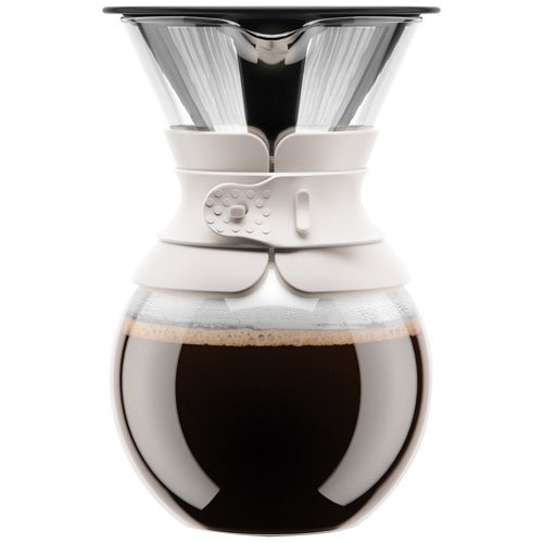 Bodum 11593-913 Pour Over Coffee Maker with Permanent Filter, 51 oz, White, Only $17.73, You Save $17.27(49%)
