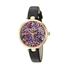 kate spade new york Black Leather Strap Glitter Dial Watch    $97.49