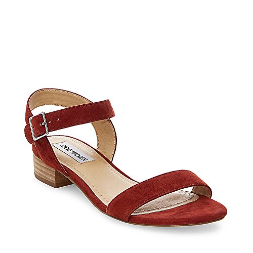 Steve Madden Women's Cache Flat Sandal, Rust Suede, 6 M US, Only $36.99, You Save $32.96(47%)