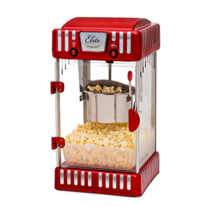 Elite Deluxe EPM-250 Maxi-Matic 2.5 Ounce Classic Tabletop Kettle Popcorn Popper Machine, Retro-Style, Red only $84.85