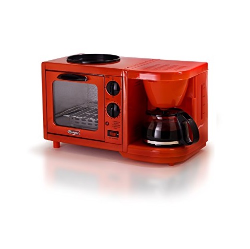 Elite Cuisine EBK-200R Maxi-Matic 3-in-1 Multifunction Breakfast Center, Red, Only $28.49, free shipping