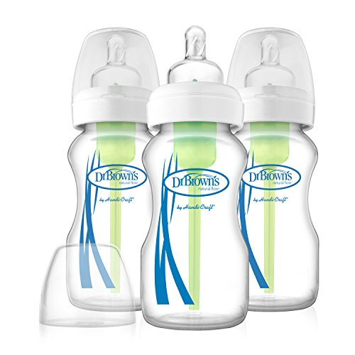 Dr. Brown's 9盎司大口徑嬰兒塑料奶瓶，3個裝，原價$24.99，點擊Coupon后僅售$15.99