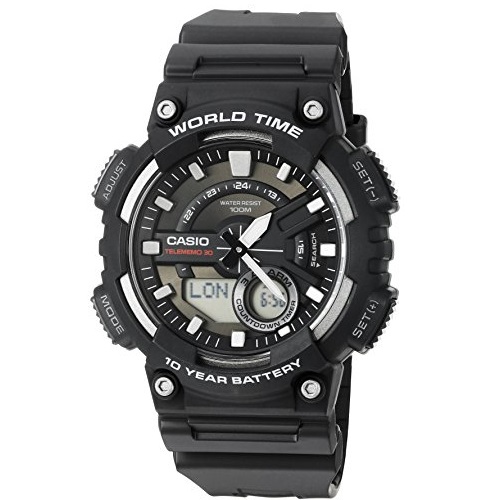 Casio Men's AEQ110W-1AV Analog and Digital Quartz Black Watch, Only $22.55