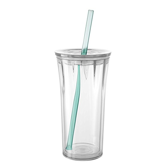 Zak! Designs Clarion Insulated Tumbler in Clear with Press-in Lid and Straw, Double Wall Insulation, BPA-free Tritan Plastic, 20 oz. Capacity only $3.99