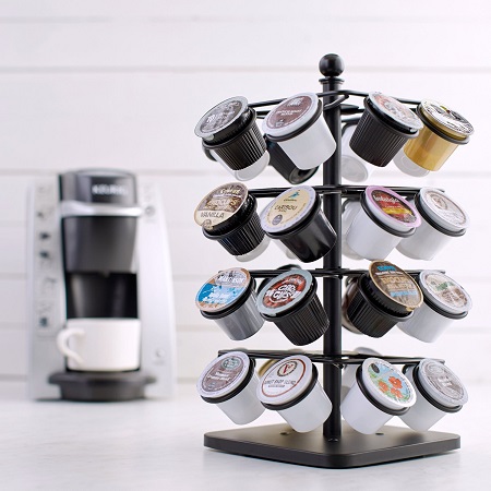 AmazonBasics Coffee Storage Carousel for K-Cup Pods - 32 Pod Capacity, Only $12.00