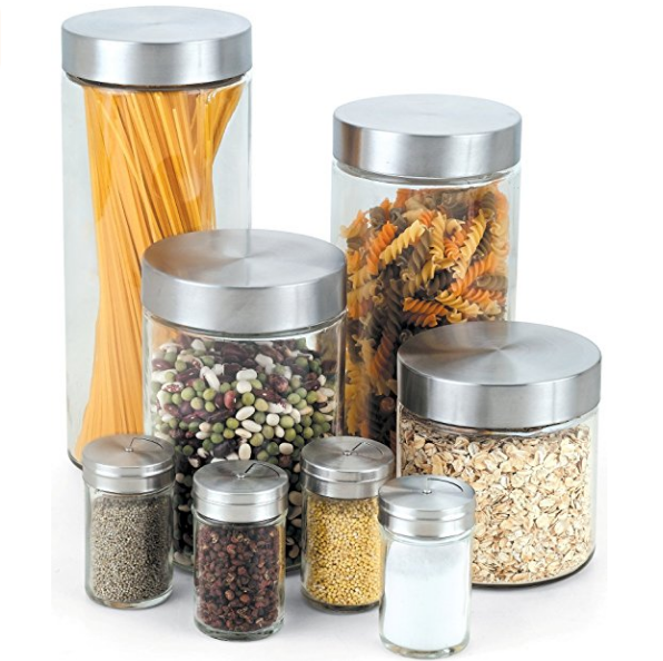 Cook N Home Glass Canister and Spice Jar Set, 8-Piece $19.99 FREE Shipping on orders over $25