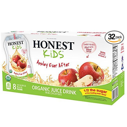 HONEST Kids Organic Juice Drink, Appley Ever After, 6.75 fl oz Pouches (Pack of 32) $11.40