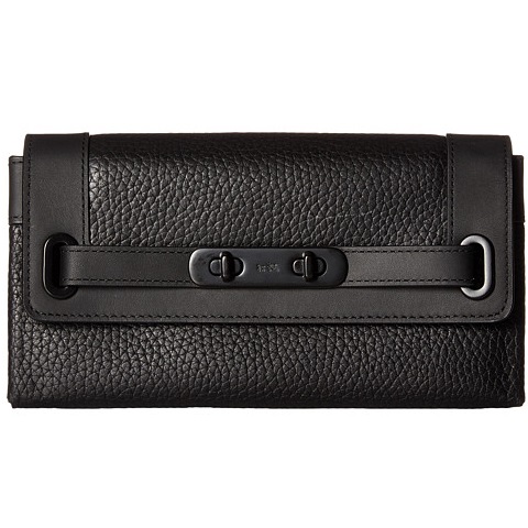 COACH Pebbled Leather Coach Swagger Wallet in BlackF53028 MW/BK, only $89.99  , free shipping