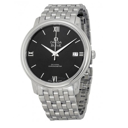 OMEGA De Ville Prestige Co-Axial Automatic Black Dial Stainless Steel Men's Watch Item No. 424.10.37.20.01.001, only $2,738.89, free shipping