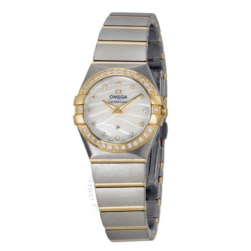 OMEGA Constellation Mother of Pearl Dial Steel and Yellow Gold Diamond Ladies Watch 12325246055011 Item No. 123.25.24.60.55.011, only $4,745.00, free shipping after using coupon code
