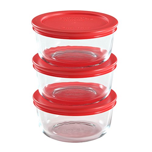 Pyrex 6 Piece Simply Store Food Storage Set, Red, Only $9.43