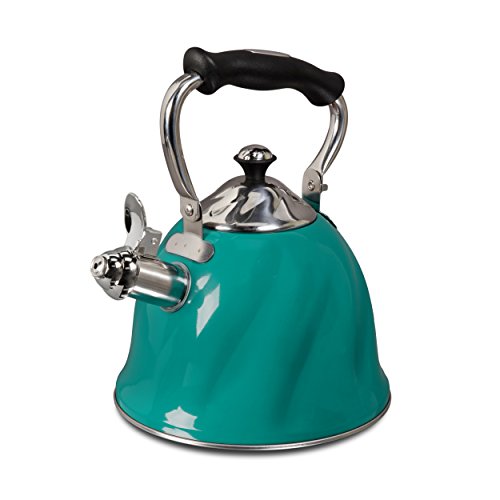 Mr. Coffee Alderton Stainless Steel Whistling Tea Kettle, 2.3-Quart, Green, Only $11.90, You Save $13.09(52%)