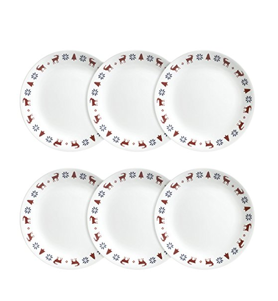 百年品質！美國Corelle 康寧 Livingware Lunch Plates 午餐盤 6個, 現僅售$17.98