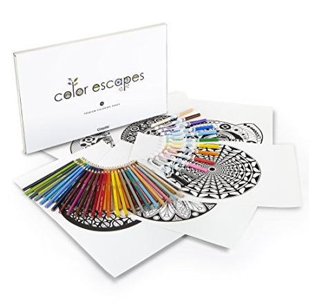 Crayola Color Escapes Coloring Pages & Pencil Kit, Kaleidoscopes Edition, 12 Premium Pages, 12 Fine Line Markers, 50 Colored Pencils, Adult Coloring, Art Activity Set, Only $5.47