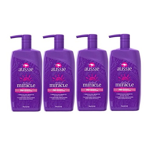 Aussie Total Miracle Collection 7N1 Shampoo, 26.2 Fluid Ounce (Pack of 4), Only $24.26, free shipping after using SS