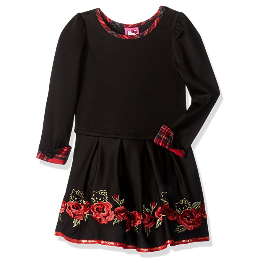 Hello Kitty Girls' Black Long Sleeve Dress only $6.35