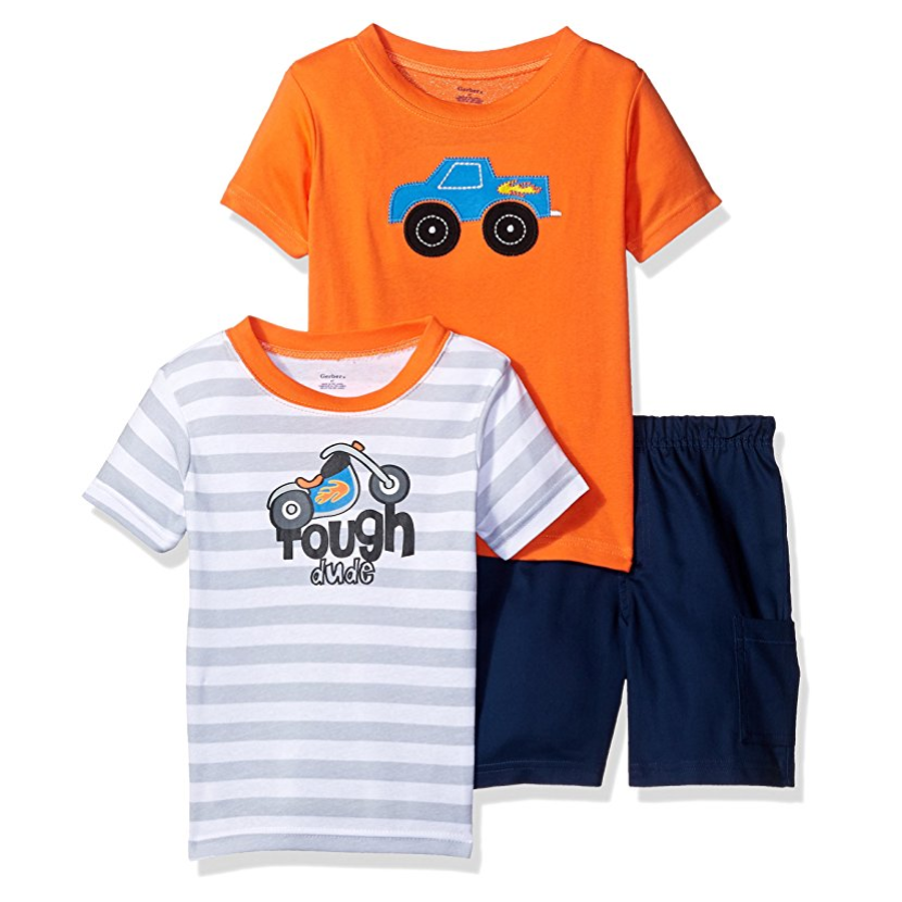 Gerber Boys' 3 Piece Shirt and Short Playwear Set only $4.91
