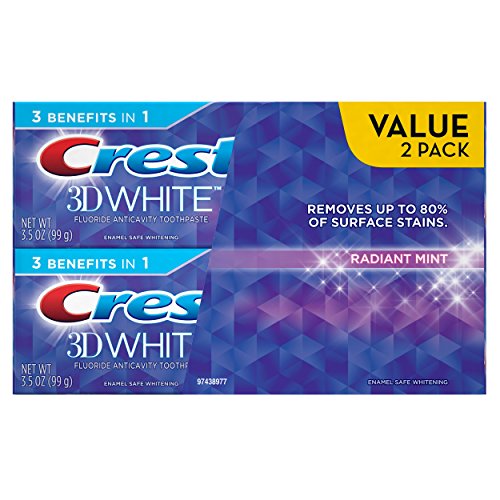 Crest 3D White Radiant Mint Whitening Toothpaste, 3.5 oz Twinpack, Only $3.98 if you choose FREE No-Rush Shipping at checkout.