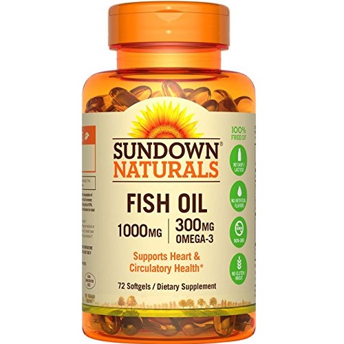 Sundown Naturals Fish Oil 1000 mg, 72 Softgels, Only $1.93, free shipping after clipping coupon and using SS