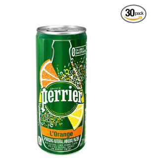 Perrier Sparkling 天然有氣礦泉水 檸檬橘汁口味 30罐裝  特價僅售$10.05