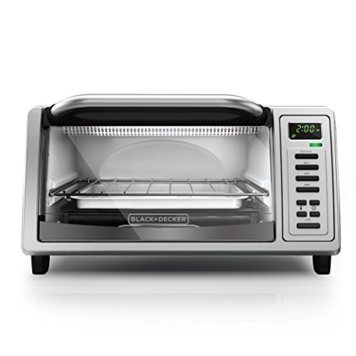BLACK+DECKER TO1380SS 4-Slice Digital Toaster Oven, Includes Bake Pan, Broil Rack & Toasting Rack, Stainless Steel Digital Toaster Oven, Only $38.31, You Save $21.68(36%)