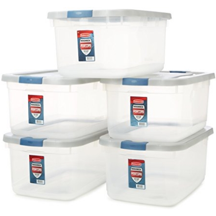 Rubbermaid Roughneck Clear Storage Container, 50 qt., Clear Base, Grey and Black Lid, Pack of 5 $32.89 FREE Shipping