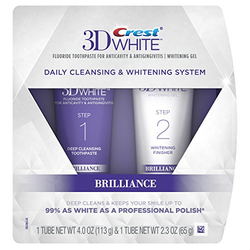Crest 3D White Brilliance Toothpaste, Teeth Whitening and Deep Cleansing via Daily Two-Step System - 4.0 Oz and 2.3 Oz Tubes, Only $9.50