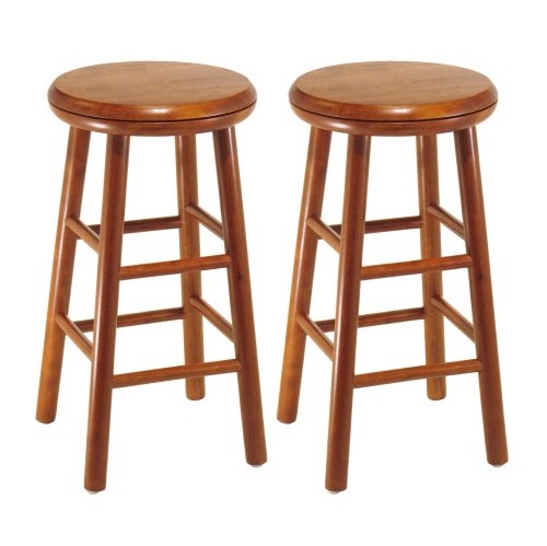 Winsome Wood Assembled 24-Inch Cherry Finish Swivel Stools, Set of 2, Only $34.25, free shipping