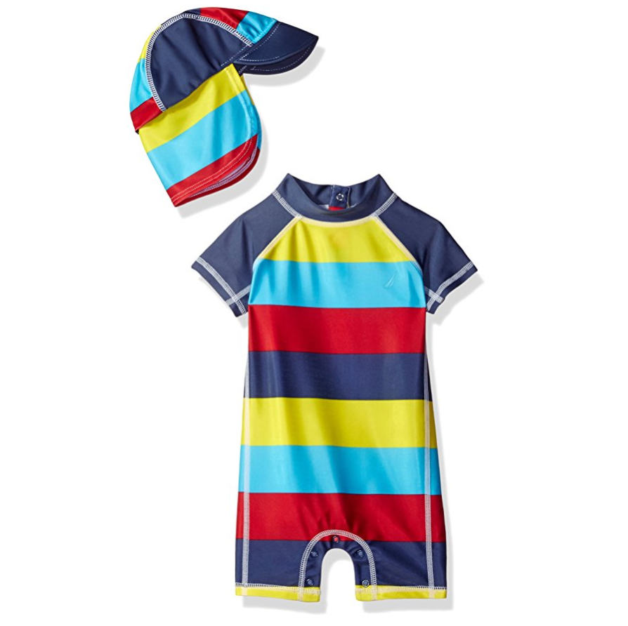 Nautica Baby Boys' Short Sleeve Bodysuit with Hat only $16.99
