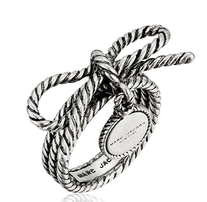 Marc Jacobs Antique Silver Rope Bow Ring, Size 8 only $18