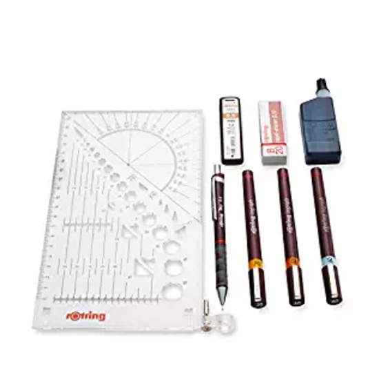 rOtring Isograph Technical Drawing Pens, Set, 3-Piece College Set (.20-60 mm) only $52.51