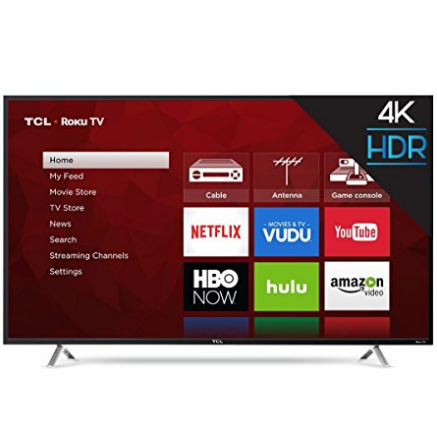 TCL 55S405 55-Inch 4K Ultra HD Roku Smart LED TV (2017 Model) $299.99 FREE Shipping
