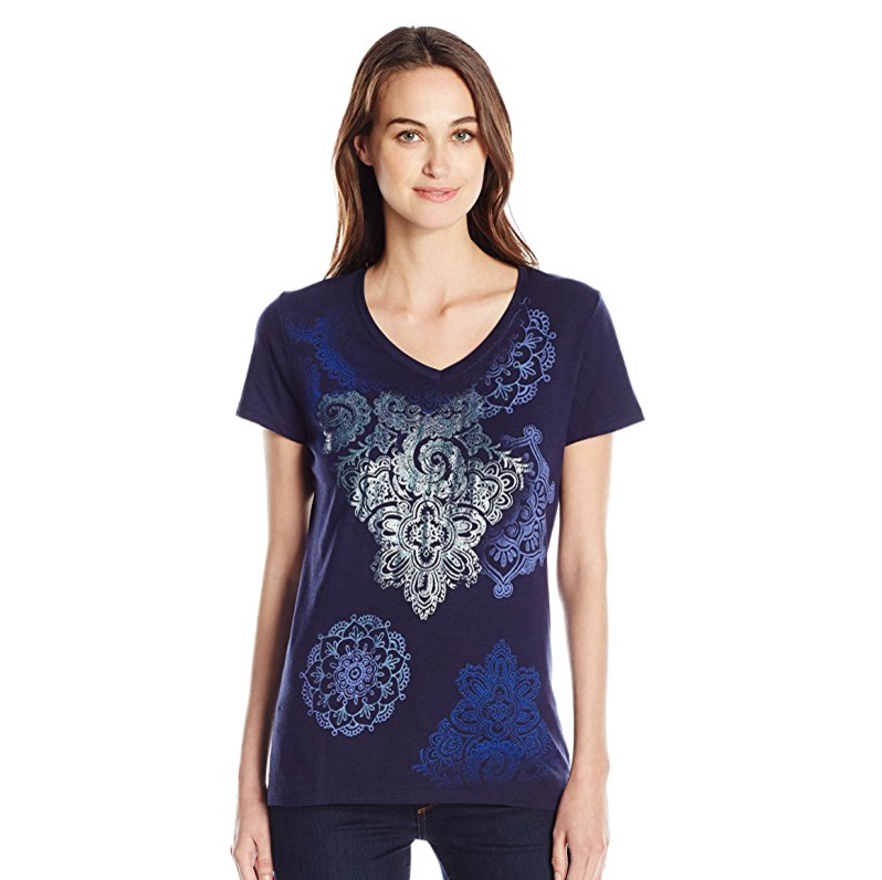Hanes Women's Short Sleeve Graphic V-Neck Tee only $7.00