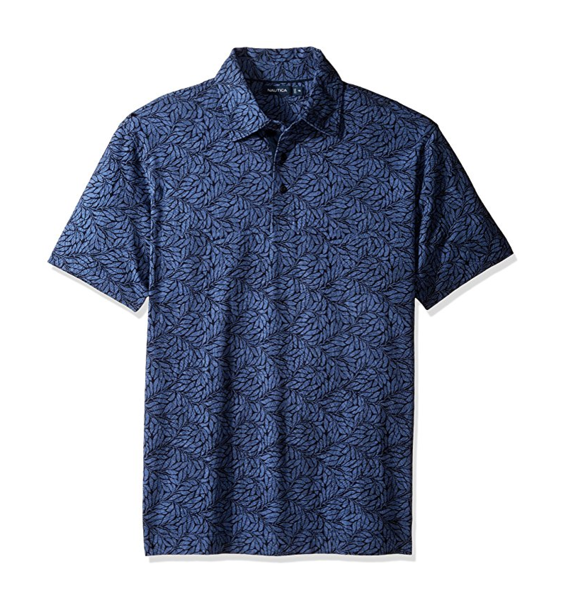 Nautica Men's Slim Fit Short Sleeve Print Polo Shirt only $16.99