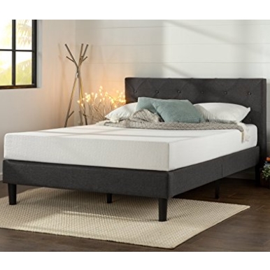Zinus Upholstered Diamond Stitched Platform Bed with Wooden Slat Support, King $143.64 FREE Shipping