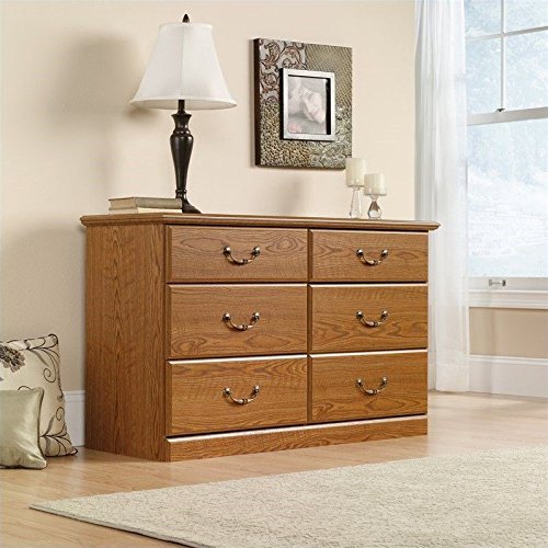 Sauder 401410 Carolina Oak Finish Orchard Hills Dresser, 6 Drawer, Only $121.56, You Save $216.46(64%)