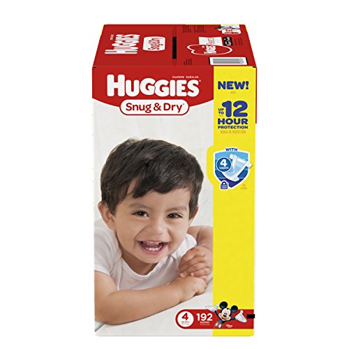 Huggies Snug & Dry Diapers, Size 4, 192 Count (One Month Supply), Only $26.39 free shipping after clipping coupon and using SS