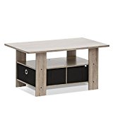 FURINNO 11158GYW/BK Coffee Table with Bin Drawer, French Oak Grey/Black $18.97 FREE Shipping on orders over $25