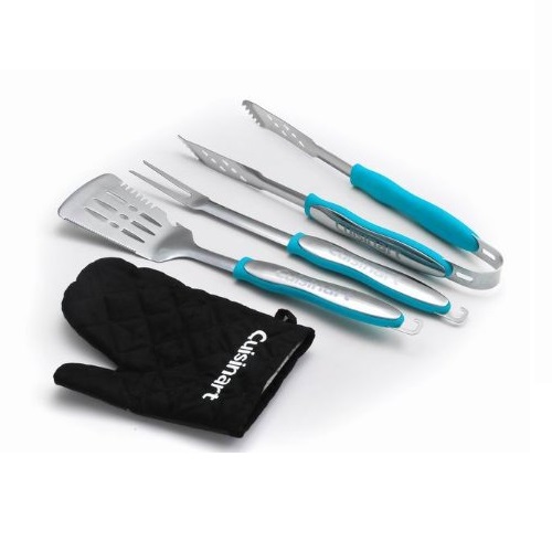 Cuisinart CGS-134T Grilling Tool Set with Grill Glove, Teal and Stainless (3-Piece), Only $15.13