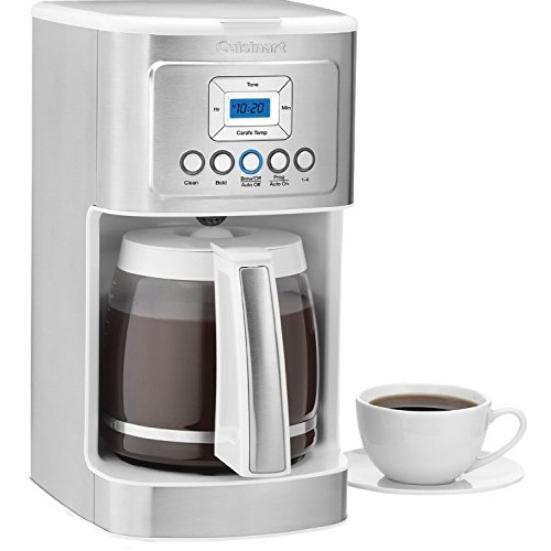 Cuisinart DCC-3200 14-Cup Glass Carafe with Stainless Steel Handle Programmable Coffeemaker, White, Only $59.54, You Save $40.27(40%)