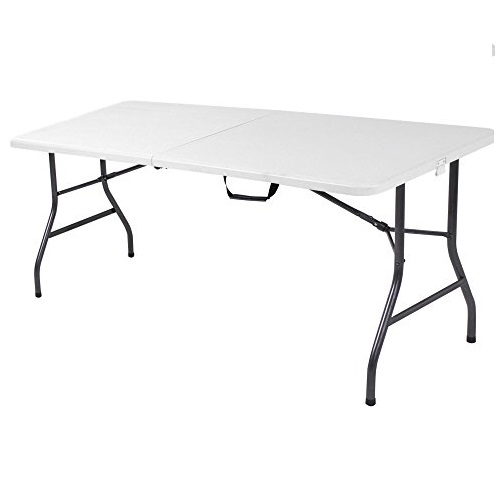 Cosco Deluxe 6 foot x 30 inch Fold-in-Half Blow Molded Folding Table, White Speckle, Only $38.88, free shipping