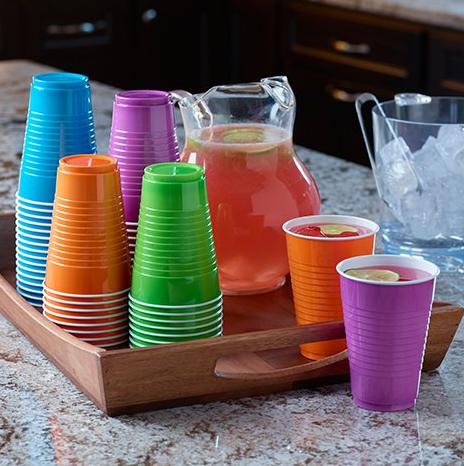 Hefty Plastic Party Cups (Assorted Colors, 16 Ounce, 100 Count) – Packaging May Vary only $8.89