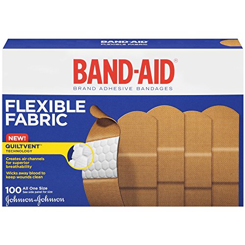 Johnson & Johnson Band-Aid Brand Flexible Fabric Adhesive Bandages for Wound Care and First Aid, All One Size, 100 Count, Tan, Only $6.61