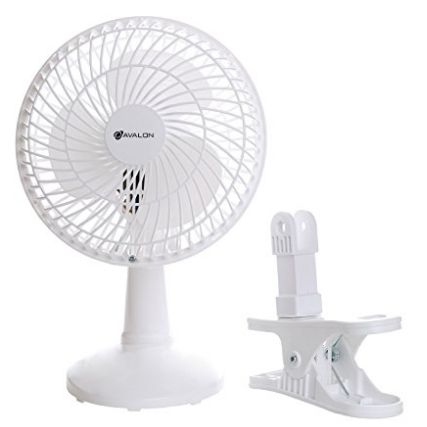 Avalon Powerful Clip On & Desk Fan With Fully Adjustable Head, Two Quiet Speeds, 6-Inch - White  $9.99