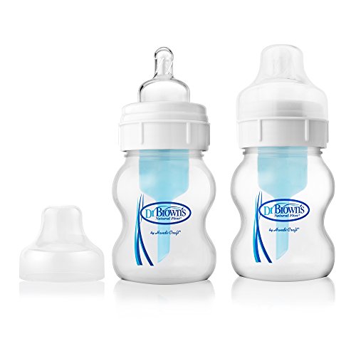 Dr. Brown's 布朗博士宽口径防胀气婴儿奶瓶，4oz 2个装，原价$10.98，现仅售$6.99