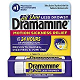 Dramamine Motion Sickness Relief Less Drowsey Formula, 8 Count $3.97